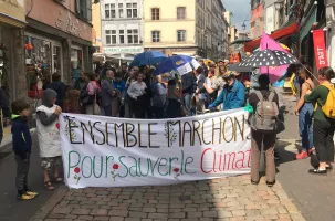 Lors d'une marche pour le climat an Puy-en-Velay en mai 2019.